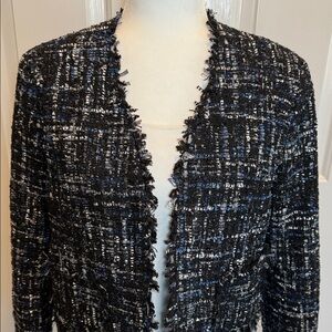 Neiman Marcus Black & Blue Tweed Blazer Size M